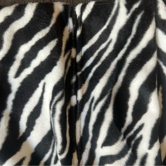 Vintage Rare Y2K Eye Candy Fuzzy Beaded Rave Girlhoodcore Zebra Pencil Skirt - Picture 8 of 9